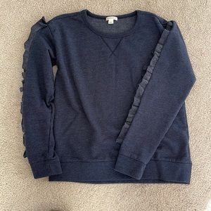 J Crew Crewcuts Navy Sweatshirt with Ruffle Size 14